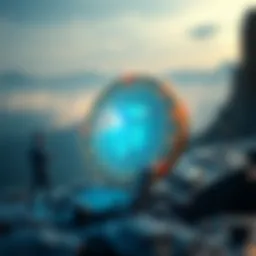 Conceptual representation of Tia coin in a digital landscape